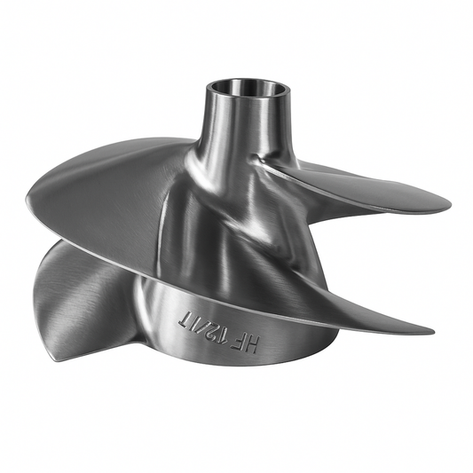Polished Stainless Steel PWC Impeller – Fits Sea-Doo Spark – 140mm 12/17 Pitch – Jet Ski Replacement Impeller – Marine-Grade Stainless Steel – Part #HF-12/17