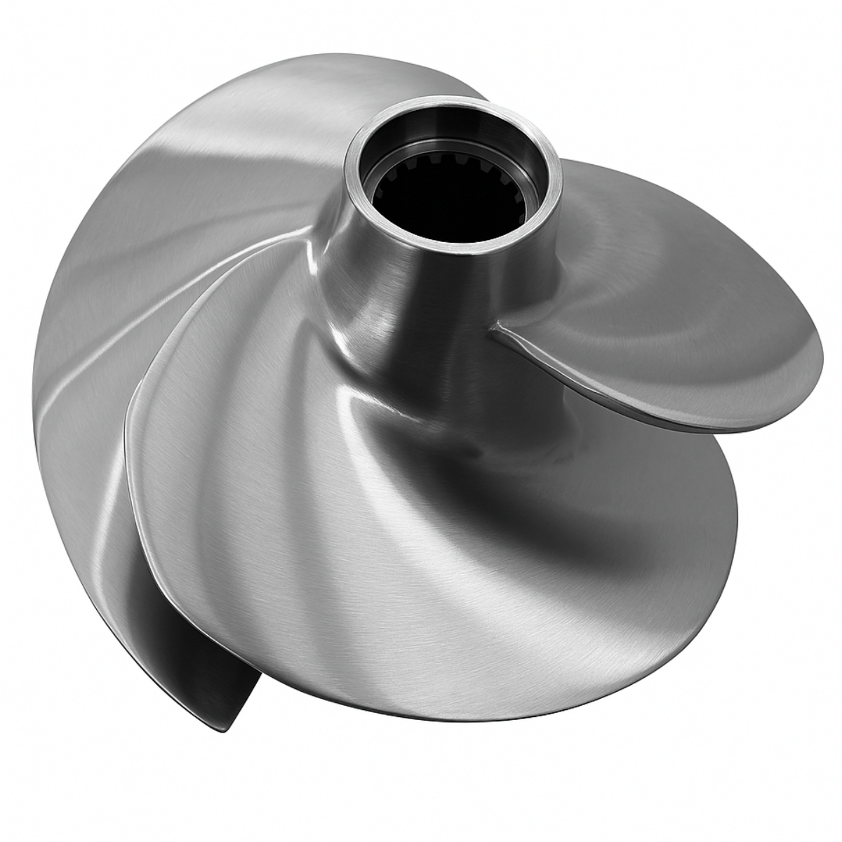 Polished Stainless Steel PWC Impeller – Fits Sea-Doo Spark – 140mm 12/17 Pitch – Jet Ski Replacement Impeller – Marine-Grade Stainless Steel – Part #HF-12/17